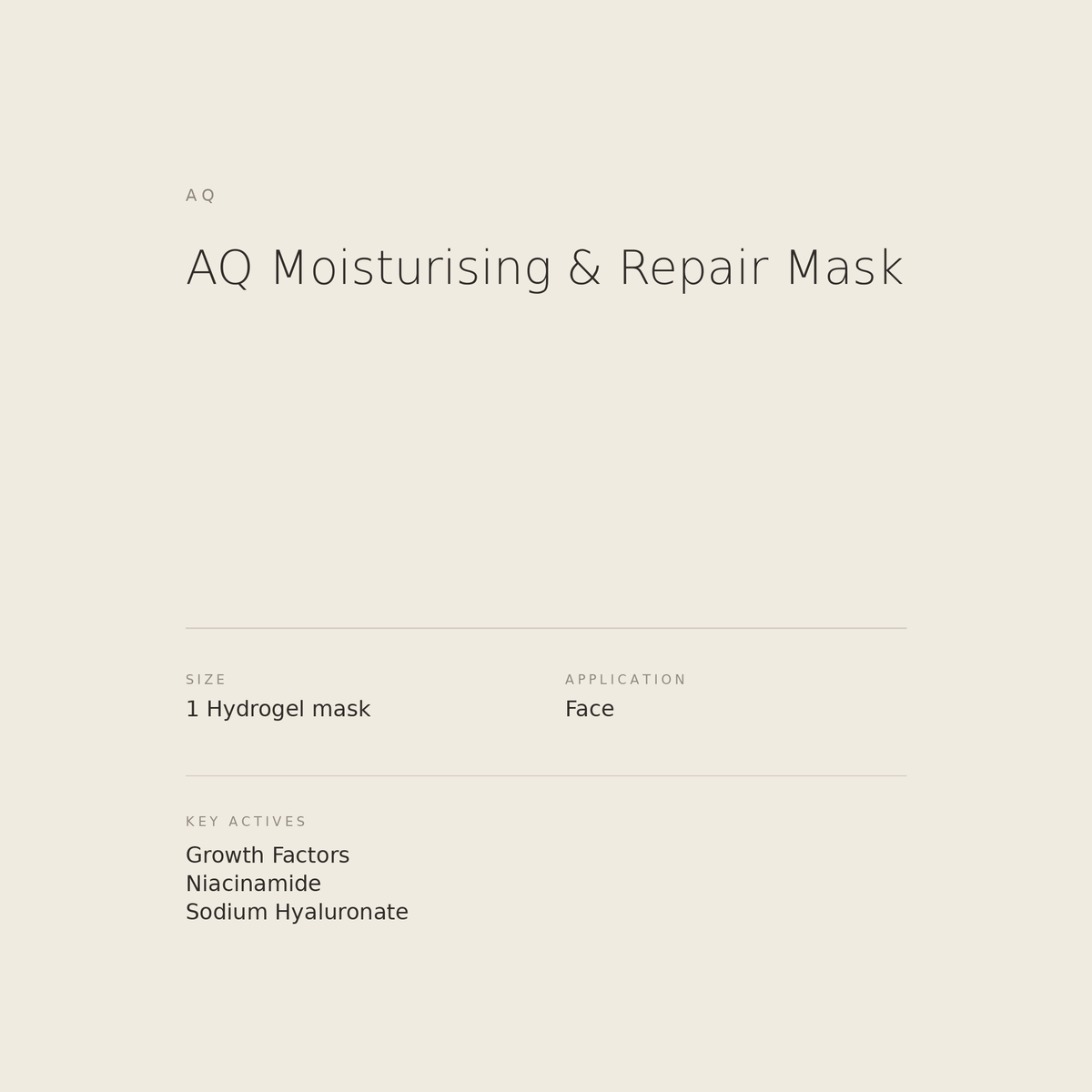 AQ Moisturising and Repair Mask benefits