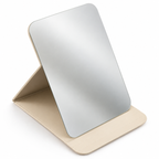Portable PU Leather Foldable Makeup Mirror with Adjustable Stand