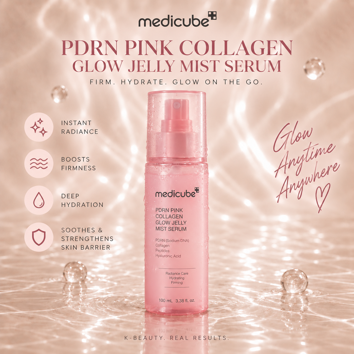 Medicube PDRN Pink Collagen Glow Jelly Mist Serum