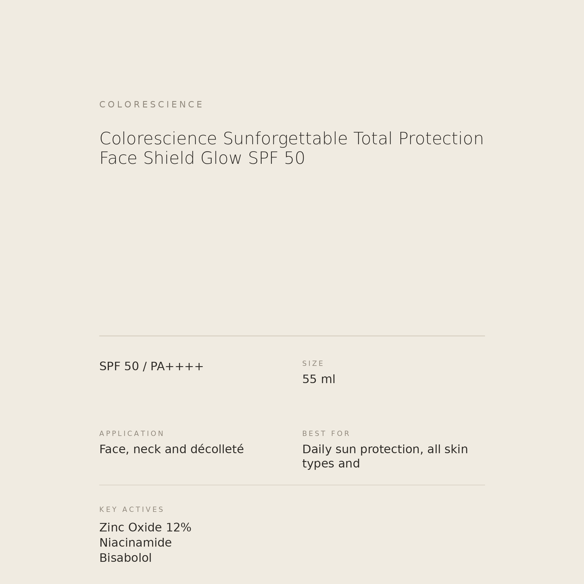 Colorescience Face Shield Glow SPF 50 benefits