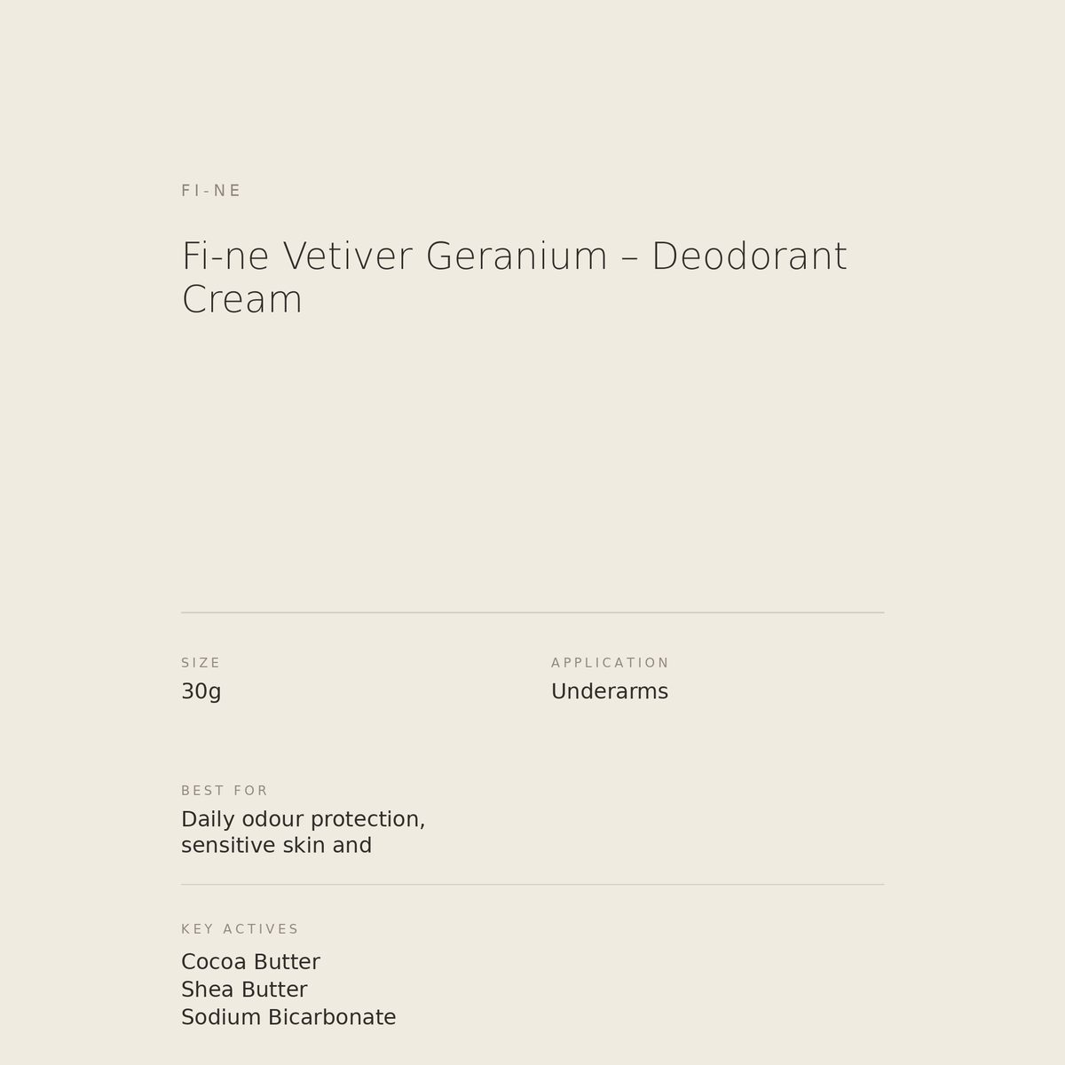 Fi-ne Vetiver Geranium Deodorant Cream benefits