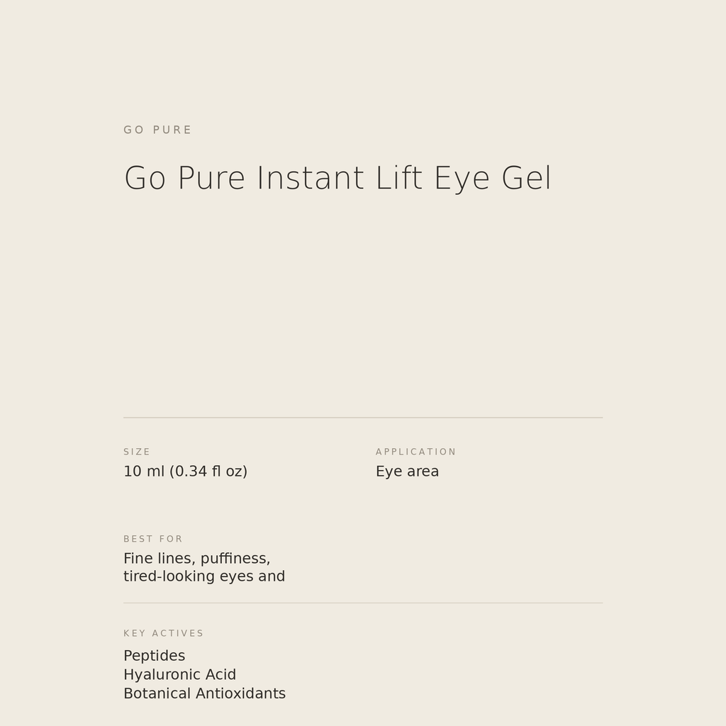 Go Pure Instant Lift Eye Gel benefits