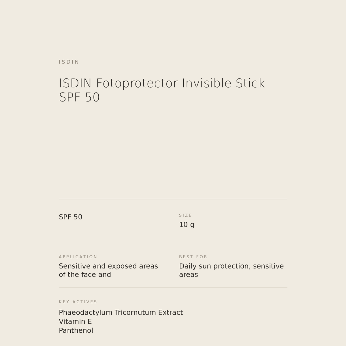 ISDIN Fotoprotector Invisible Stick SPF 50 benefits