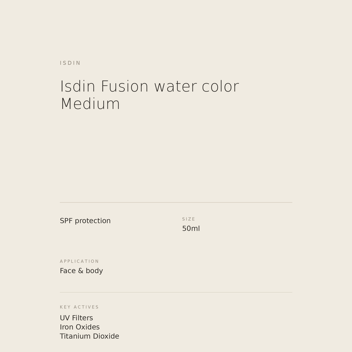 Isdin Fusion Water Color Medium benefits