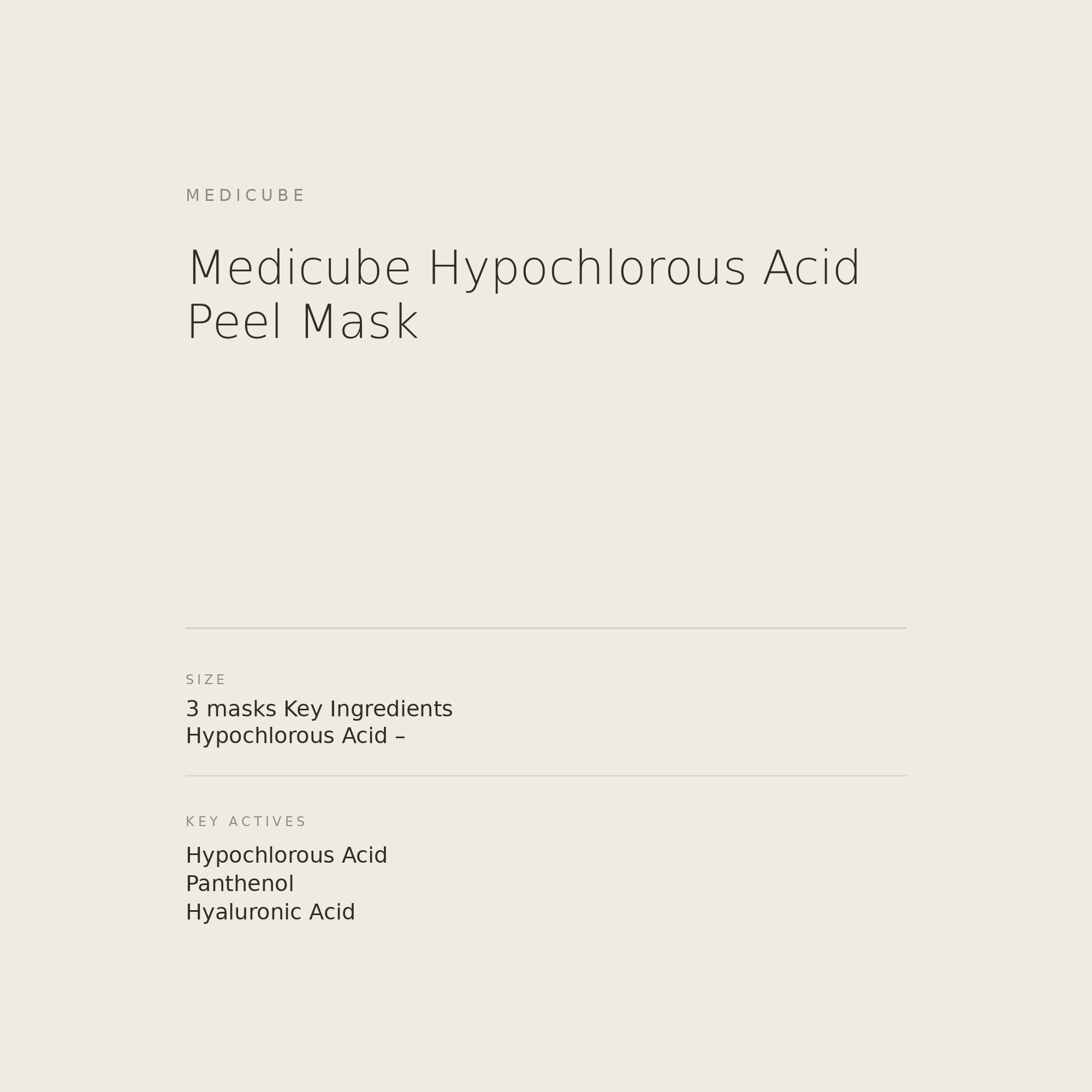 Medicube Hypochlorous Acid Peel Mask benefits