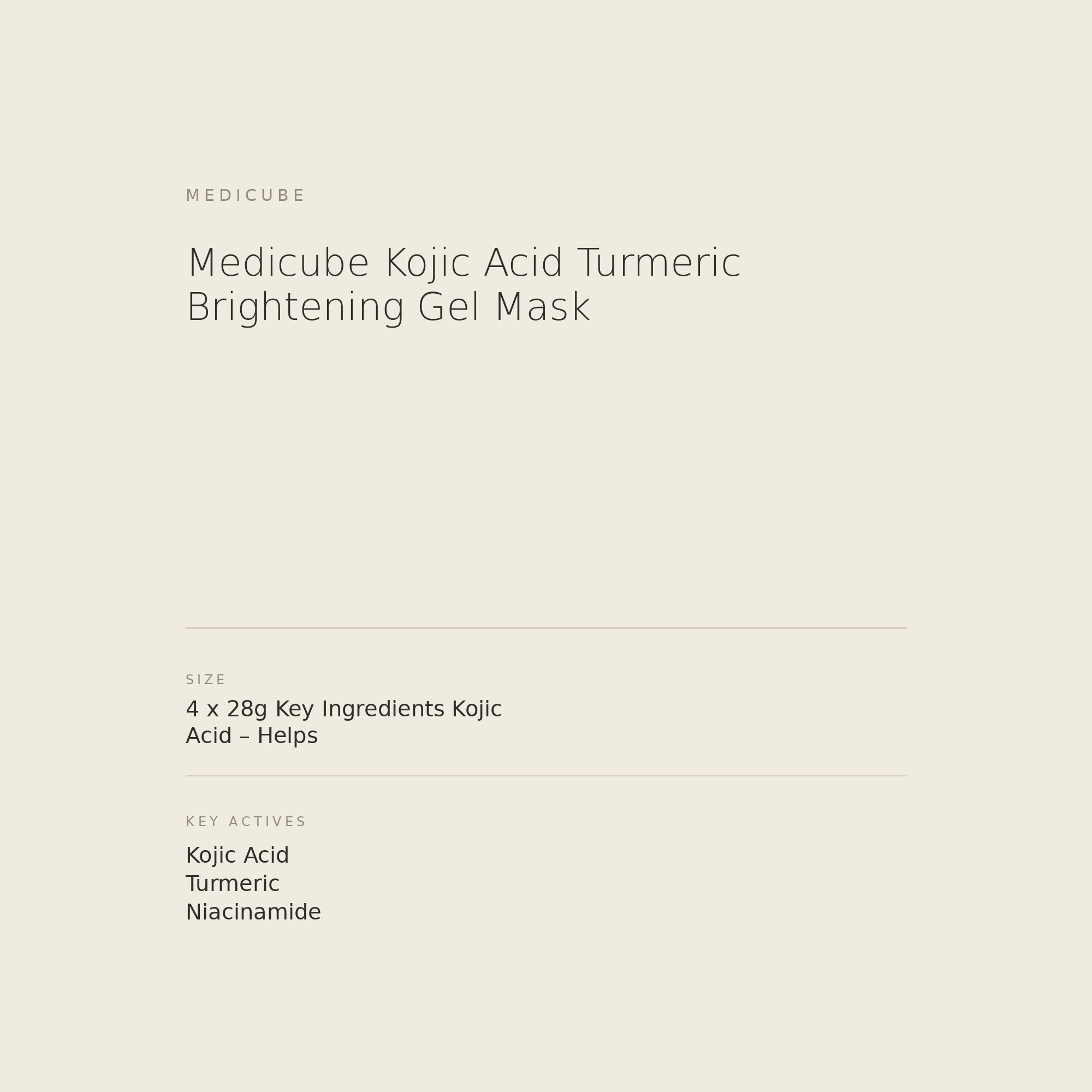 Medicube Kojic Acid Turmeric Brightening Gel Mask benefits