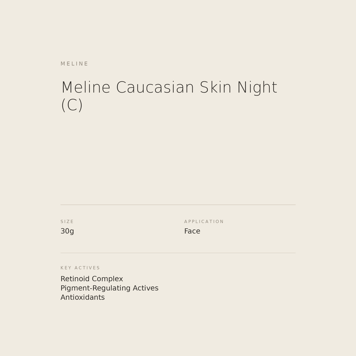 Meline Caucasian Skin Night C benefits