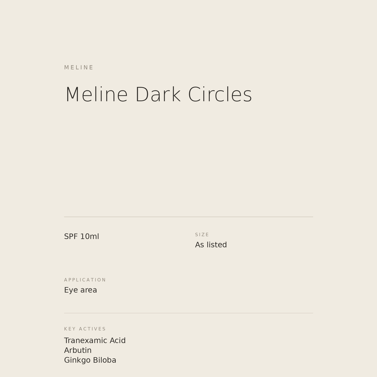 Meline Dark Circles benefits