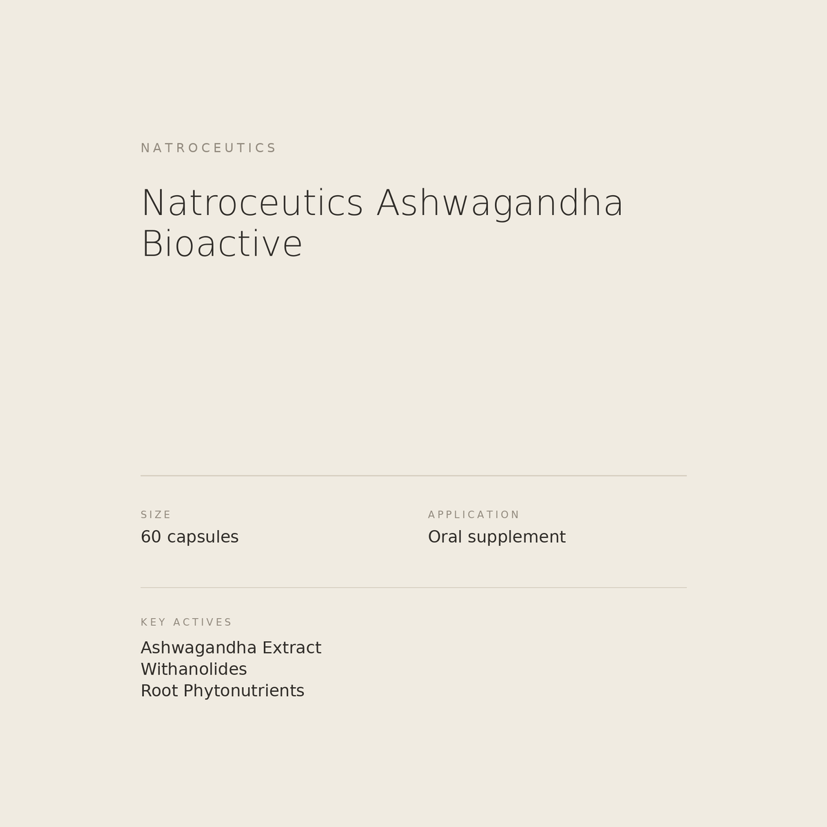 Natroceutics Ashwagandha Bioactive benefits