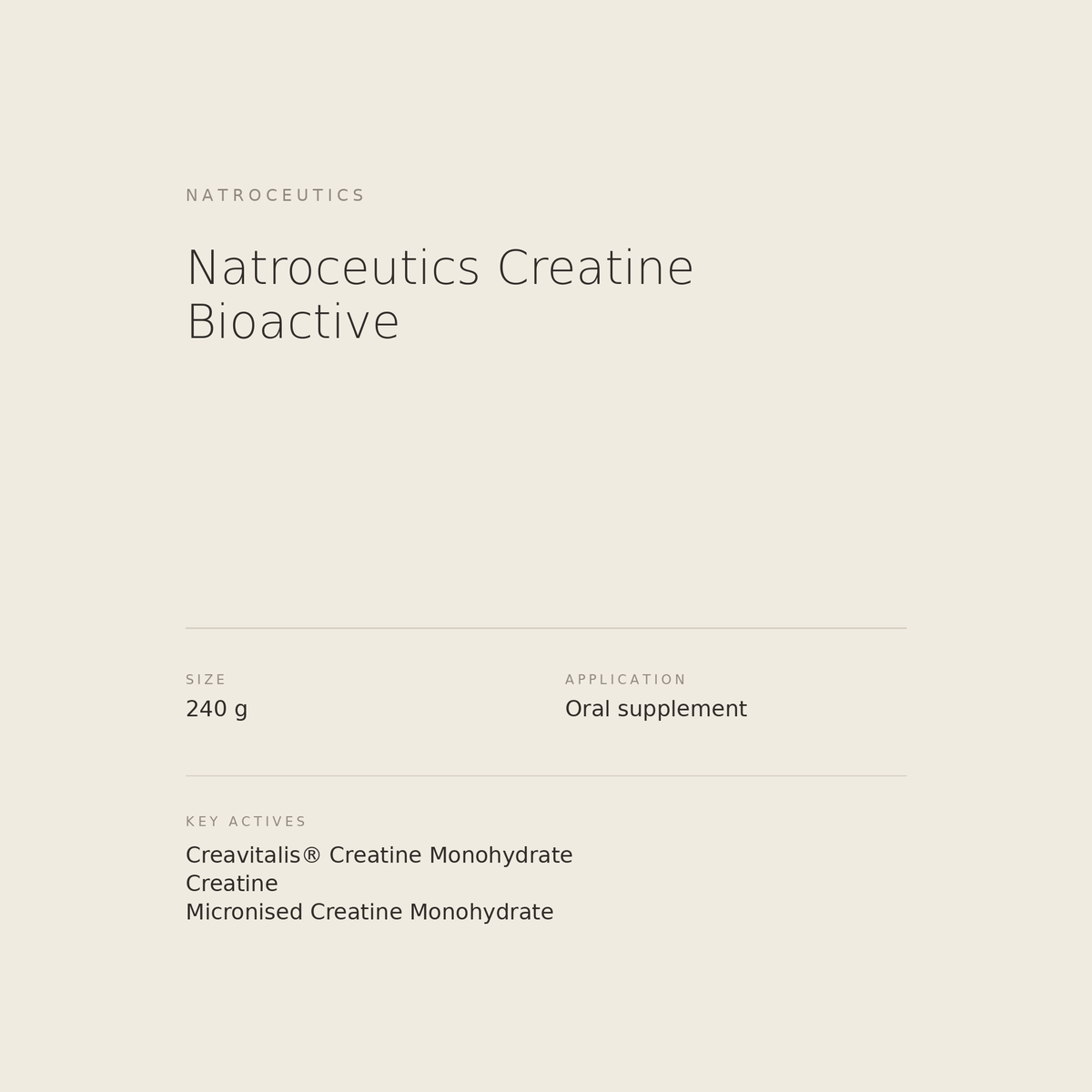 Natroceutics Creatine Bioactive benefits