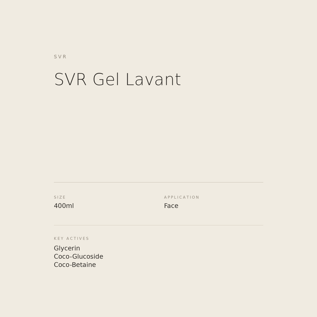 SVR Gel Lavant benefits