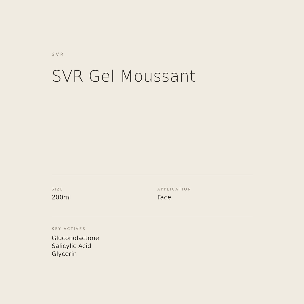 SVR Gel Moussant benefits