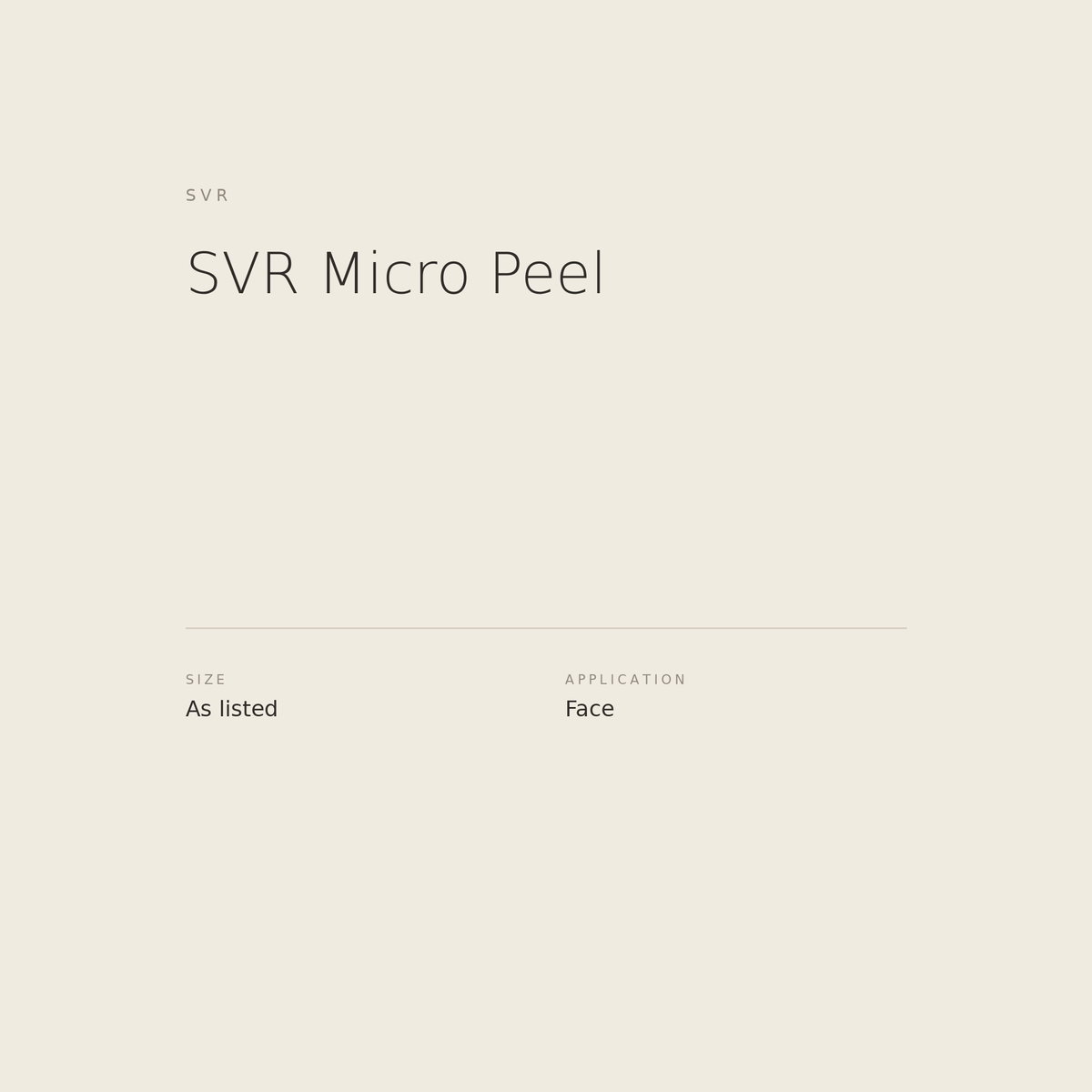 SVR Micro Peel benefits