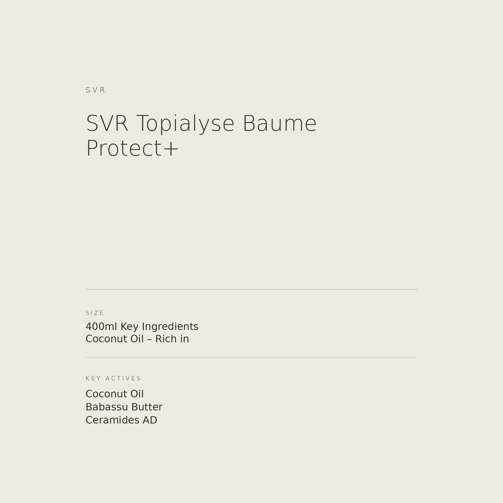 SVR Topialyse Baume Protect+ benefits