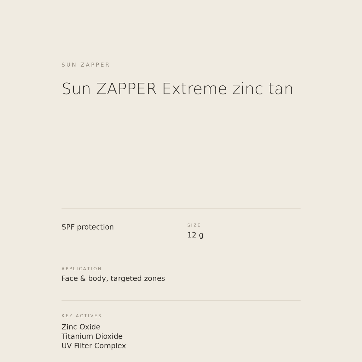 Sun ZAPPER Extreme Zinc Tan benefits