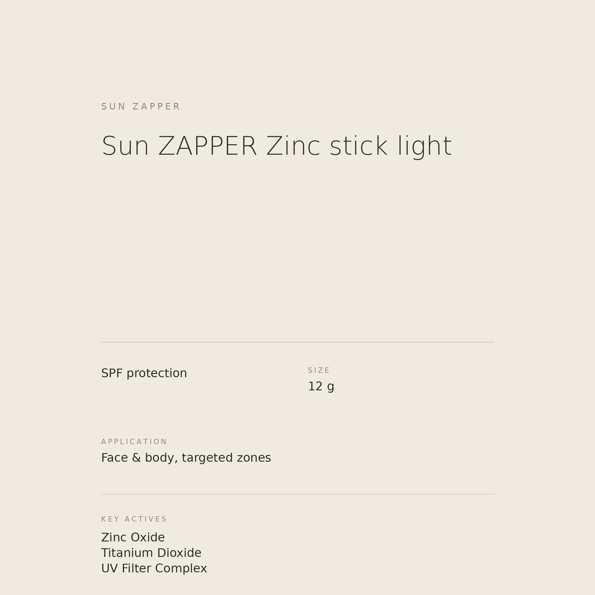 Sun ZAPPER Zinc Stick Light benefits