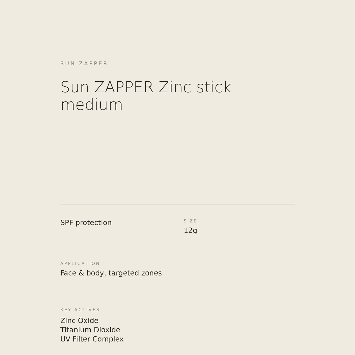 Sun ZAPPER Zinc Stick Medium benefits