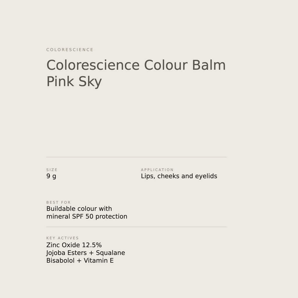 Colorescience Colour Balm Pink Sky benefits and key actives