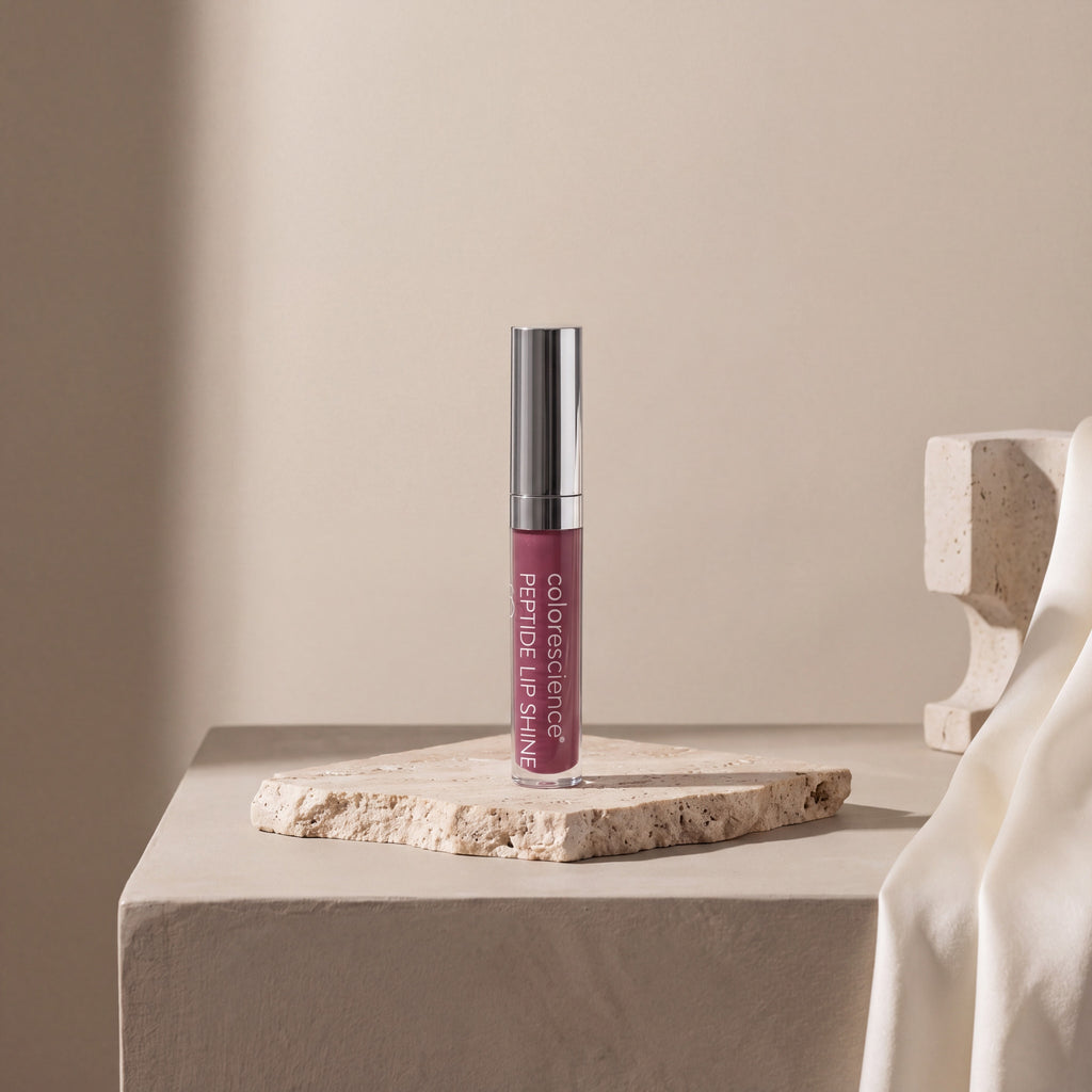 Colorescience Peptide Lip Shine SPF 30 Plum studio still life