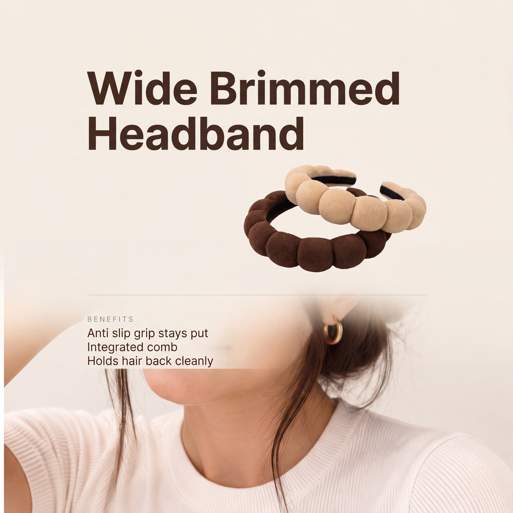 Wide Brimmed Anti Slip Headband with Comb benefits