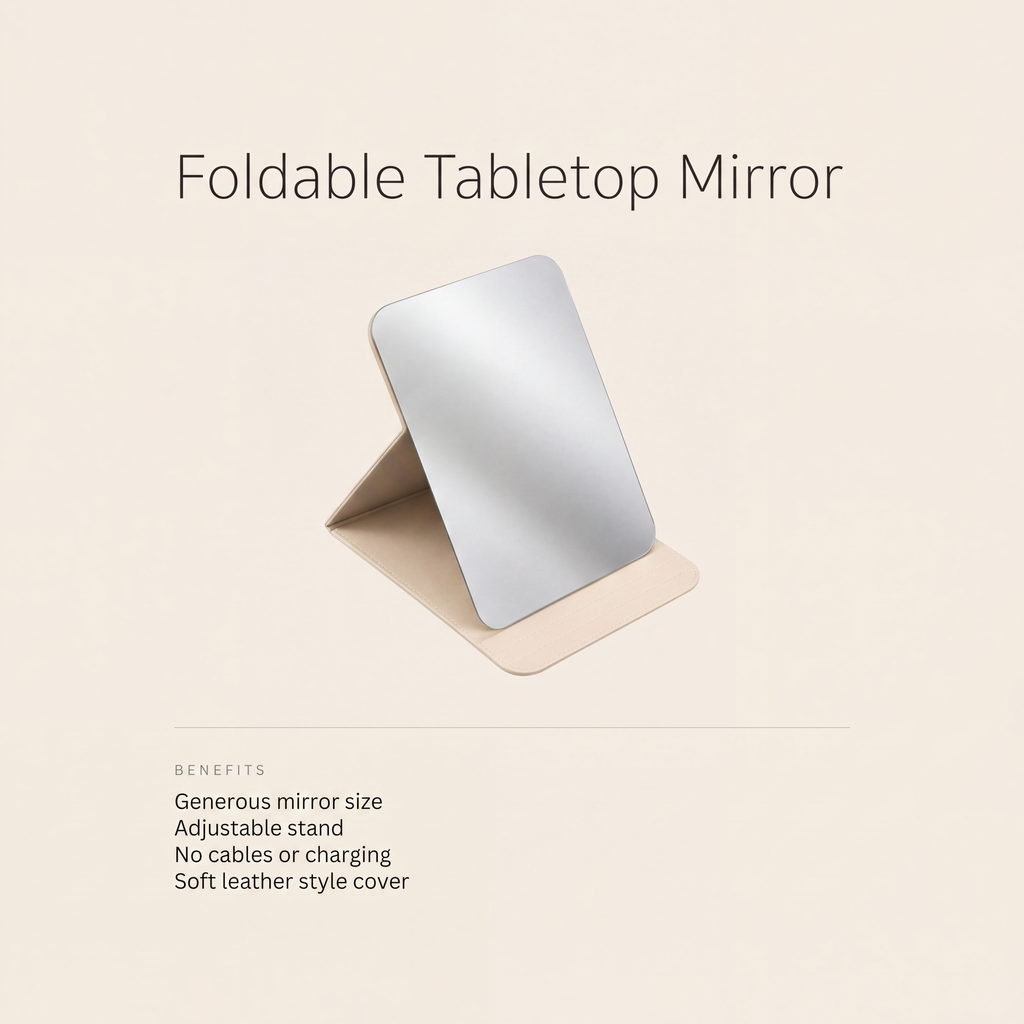 Portable PU Leather Foldable Makeup Mirror benefits