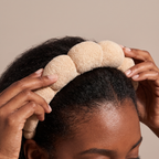 Wide Brimmed Anti Slip Headband with Comb being worn, editorial studio shot