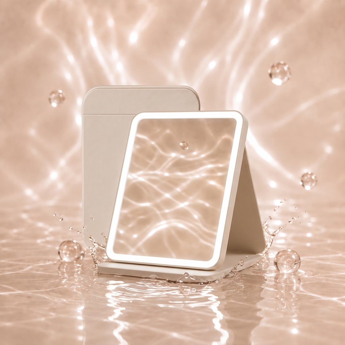 Portable LED Leather Foldable Makeup Mirror