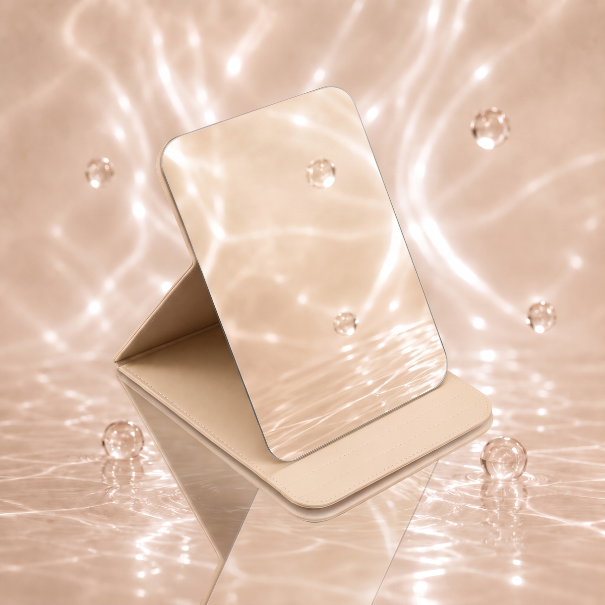 Portable PU Leather Foldable Makeup Mirror